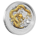 1 oz (31.10 g) srebrna moneta Lunar II -  Dragon, Australia 2012 (częściowo pozłacana)
