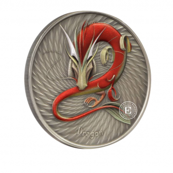 1 oz (31.10 g) sidabrinė moneta Kriptidų pasaulis - Drakonas, Niujė 2023 (su sertifikatu)