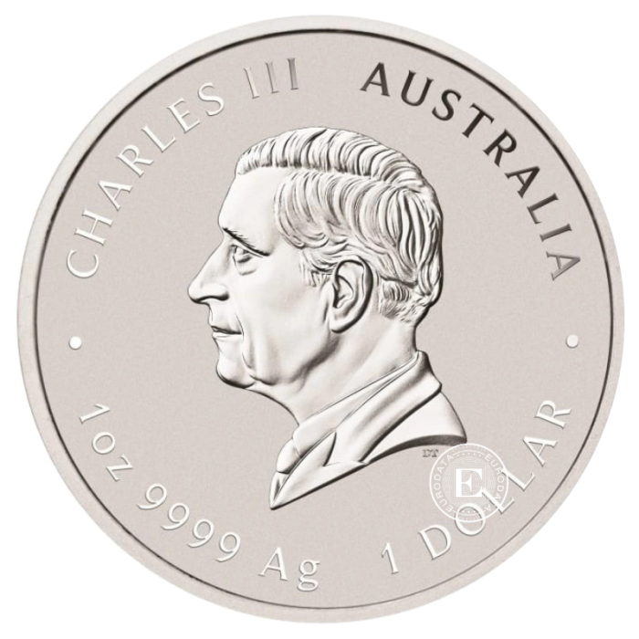 1 oz (31.10 g) sidabrinė spalvota moneta Kinijos mitai ir legendos – Drakonas ir Arklys,  Australija 2026 (raudona/žalia)