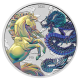 1 oz (31.10 g) sidabrinė spalvota moneta Kinijos mitai ir legendos – Drakonas ir Arklys,  Australija 2026 (geltona/mėlyna)