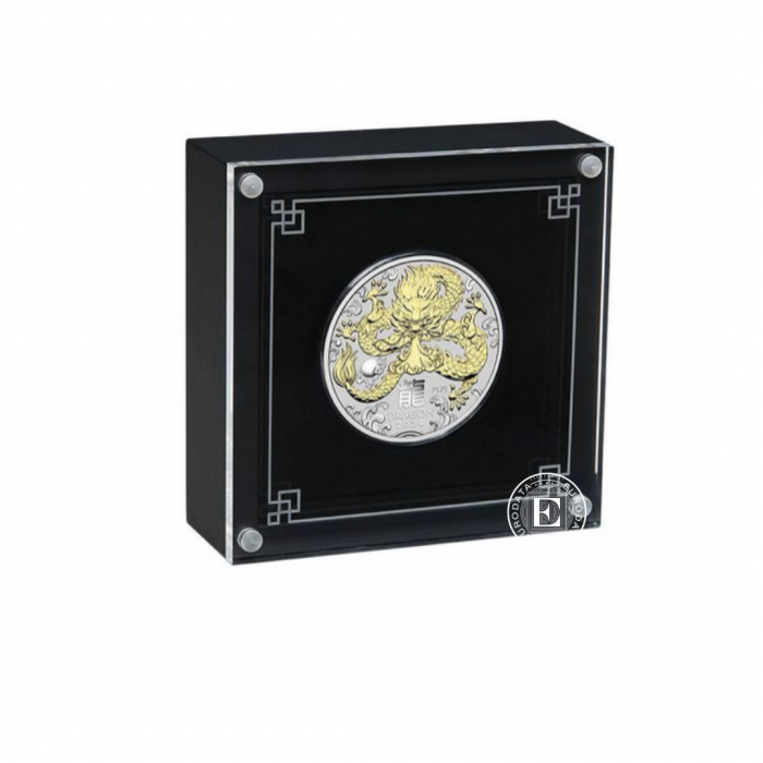 1 oz (31.10 g) srebrna moneta Lunar III - Year of the Dragon, Australia 2024 (częściowo pozłacana)