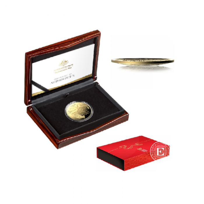 1 oz (31.10 g) złota PROOF moneta Lunar RAM - Year of  Dragon, Australia 2024