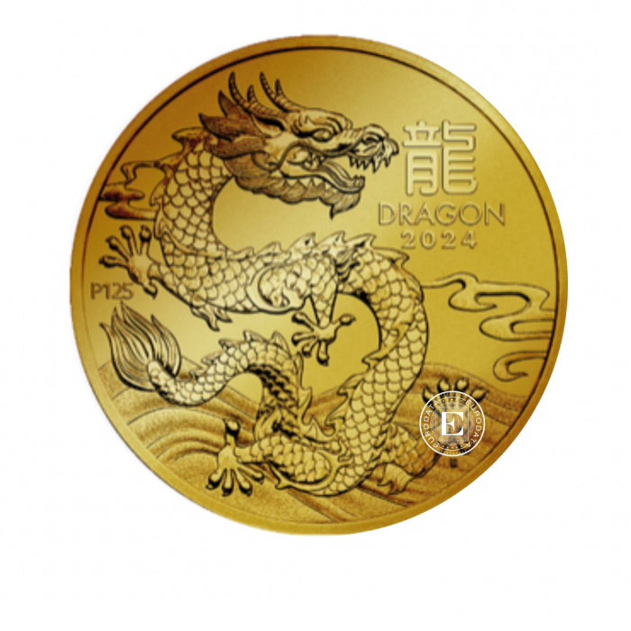 1/2 oz (15.55 g)  pièce d'or Lunar III - Year of  Dragon, Australie 2024