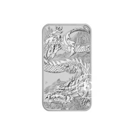 1 oz (31.10 g) sidabrinė stačiakampė moneta Drakonas, Australija 2023