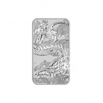 1 oz (31.10 g) sidabrinė stačiakampė moneta Drakonas, Australija 2023