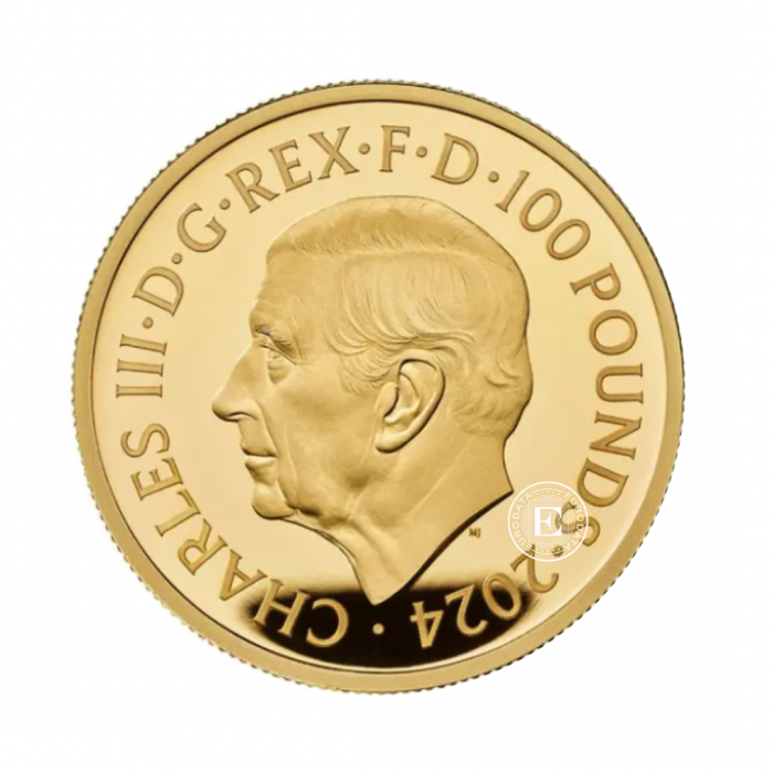 100 funtów (31.21 g) złota PROOF moneta Lunar III -  Dragon, Wielka Brytania 2024 (z certyfikatem)