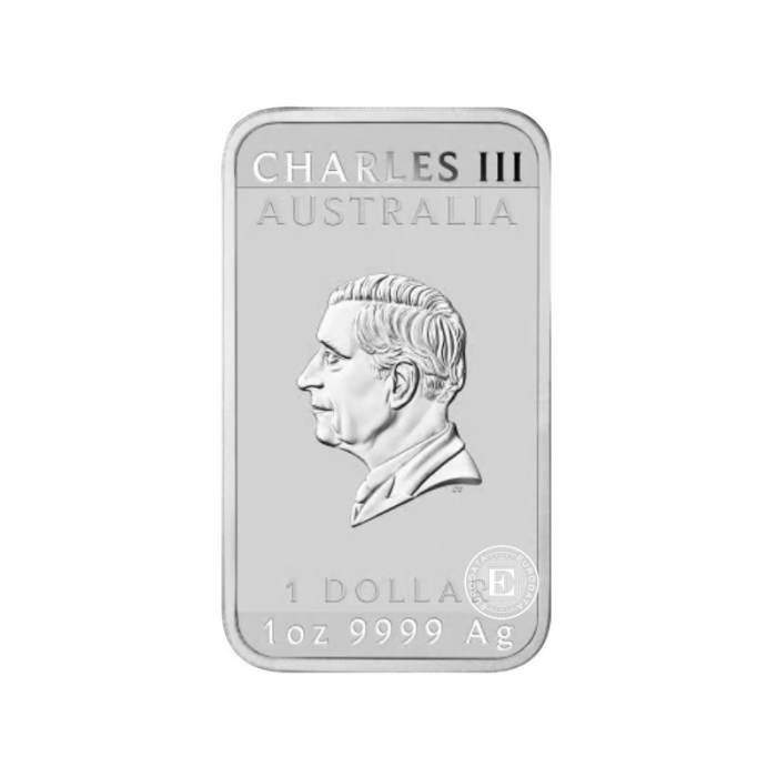 1 oz (31.10 g) sidabrinė stačiakampė moneta Drakonas, Australija 2026