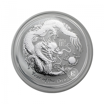 1 oz (31.10 g) sidabrinė moneta Lunar II -  Drakono metai, Australija 2012
