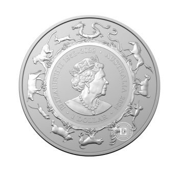 1 oz (31.10 g) sidabrinė moneta Drakono metai RAM, Australija 2024