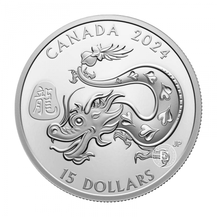 1 oz (31.10 g) silbermünze PROOF  The Year of Dragon, Kanada 2024