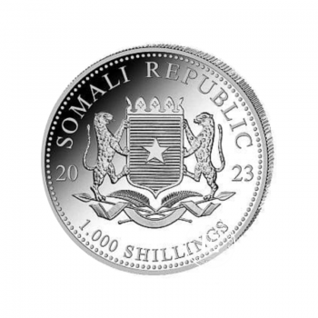 10 oz (311 g) sidabrinė moneta Dramblys, Somalis 2023