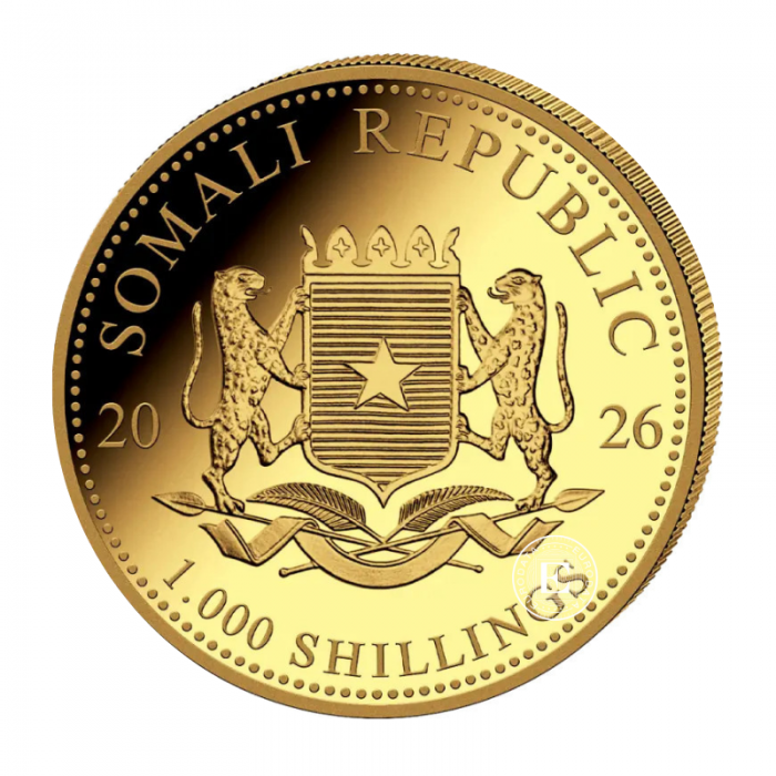 1 oz (31.10 g) gold coin African wildlife - Elephant, Somalia 2026