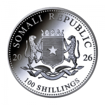 1 oz (31.10 g) sidabrinė moneta Afrikos laukinė gamta - Dramblys, Somalis 2026