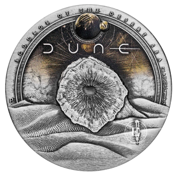 2 oz (62.20 g) sidabrinė spalvota moneta Dune Scourge of Desert Sea, Tuvalu 2026 (Antigue Finish)