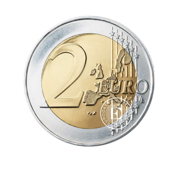 2 Eur moneta 100-osios kunigaikščio Jean gimimo metinės, Liuksemburgas 2021 (nuotrauka)