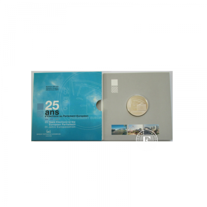 25 Eur (22.85 g) silver PROOF coin on card The 25th anniversary of the European Parliament elections, Luxembourg 2004