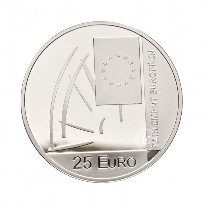 25 Eur (22.85 g) silver PROOF coin on card The 25th anniversary of the European Parliament elections, Luxembourg 2004