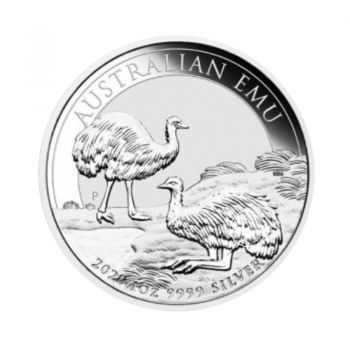 1 oz (31.10 g) pièce d'argent Australien Emu, Australie 2020