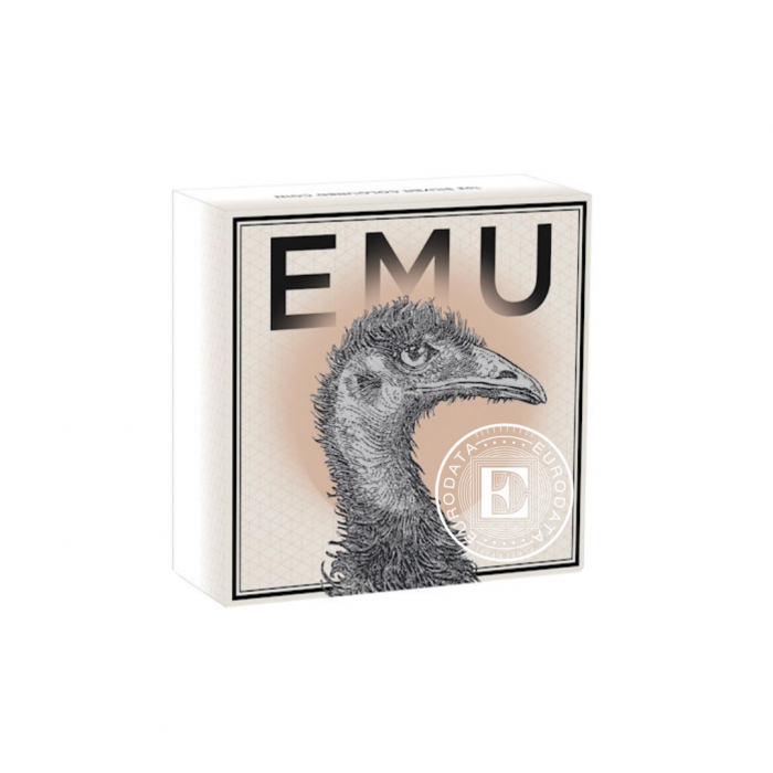 1 oz (31.10 g) Silbermünze farbig Australischer Emu, Australien 2023 (mit Zertifikat)