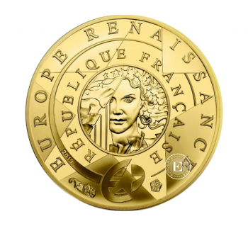 5 eurų (0.5 g) auksinė PROOF moneta Renaissance Era Europa, Prancūzija 2019