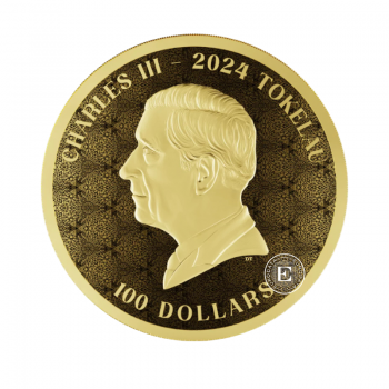 1 oz (31.10 g)  złota moneta Equilibrium, Tokelau 2024