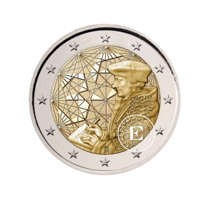 2 Eur Münze Der 35 Jahrestag des Erasmus Programms, Spanien 2022