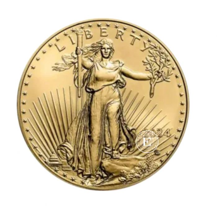 1/2 oz (15.55 g) auksinė moneta Amerikos Erelis, JAV 2024