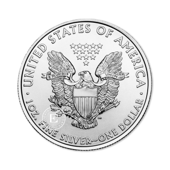 1 oz (31.10 g) sidabrinė moneta Amerikos Erelis, JAV (atsitiktiniai metai)