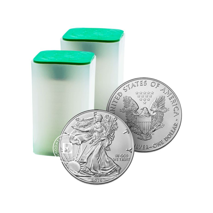 1 oz (31.10 g) sidabrinė moneta Amerikos Erelis, JAV (atsitiktiniai metai)