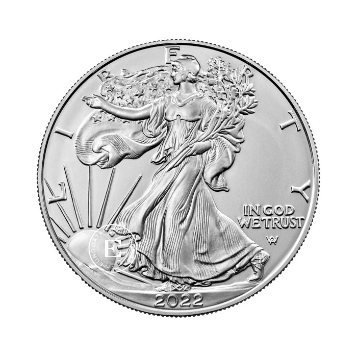 1 oz (31.10 g) sidabrinė moneta Amerikos Erelis, JAV (atsitiktiniai metai)