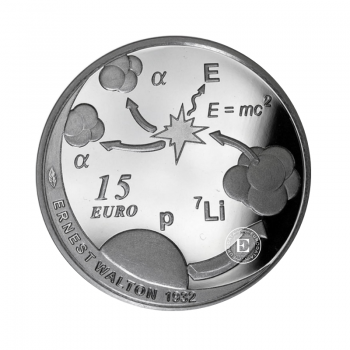 15 Eur (28.28 g) silver PROOF coin  Ernest Walton, Ireland 2015