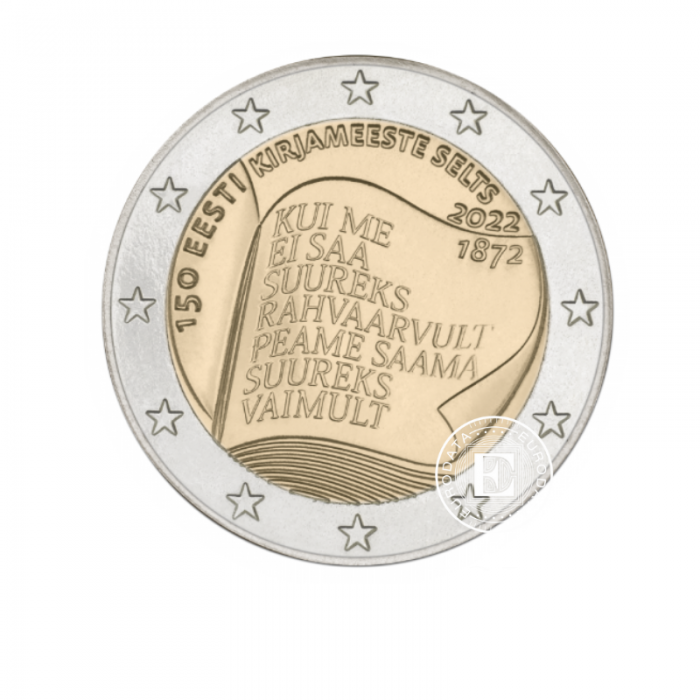 2 eurų moneta 150-osios Estijos literatų draugijos įkūrimo metinės, Estija 2022