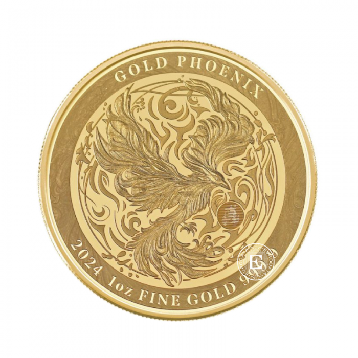 1 oz (31.10 g) auksinė moneta Feniksas, Niujė 2024