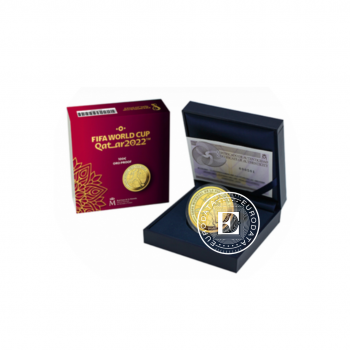 100 euro (6.75 g) złota PROOF moneta FIFA World Cup Qatar 2022, Hispania 2021