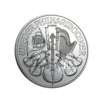1 oz (31.10 g) sidabrinė moneta Vienos Filharmonija, Austrija (mix metai)