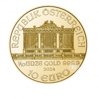 1/10 oz (3.11 g) auksinė moneta Filharmonija, Austrija 2024