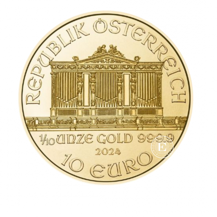 1/10 oz (3.11 g) auksinė moneta Vienos Filharmonija, Austrija 2024