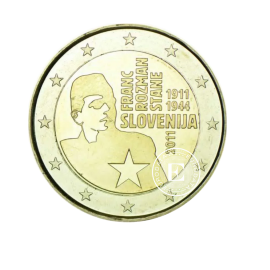 2 Eur moneta 100 urodziny Franka Rozmana, Słowenia 2011