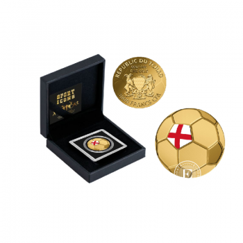 1/1000 oz  złota moneta Football - England, Czad