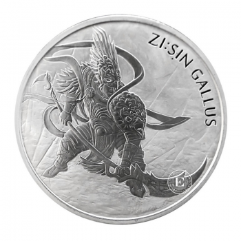 1 oz  (31.10 g) sidabrinė moneta Zi:Sin - Gallus, Pietų Korėja 2017