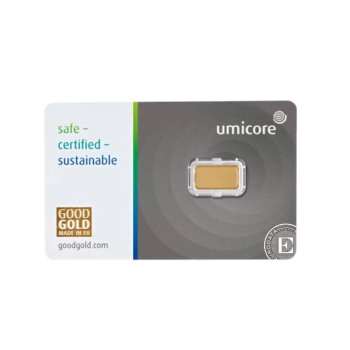 1 g investicinio aukso luitas, Umicore 999.9