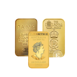 1 oz (31.10 g) investicinio aukso luitas 999.9 (atsitiktinis gamintojas)