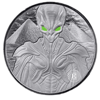 1 oz (31.10 g)  srebrna kolorowa moneta Alien, Samoa 2025