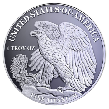 1 oz (31.10 g) titano moneta Amerikos erelis, JAV 2027
