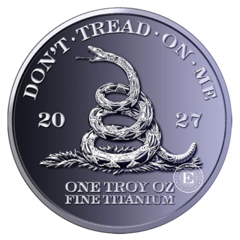1 oz (31.10 g) titano moneta Don't Tread on Me, JAV 2027