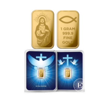 1 g investicinio aukso luitas Jesus, PAMP 999.9