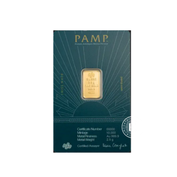 2.5 g investicinio aukso luitas Lady of Liberty, PAMP 999.9