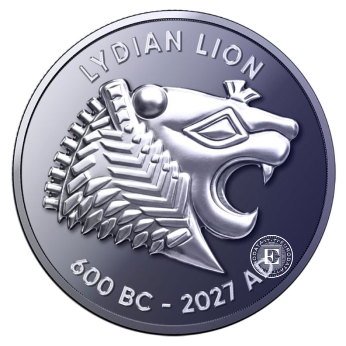 1 oz (31.10 g) moneta tytanu Lydian Lion, Turcja 2027