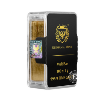 100 x 1 g investicinio aukso luitas MultiBar, Germania Mint  999.9