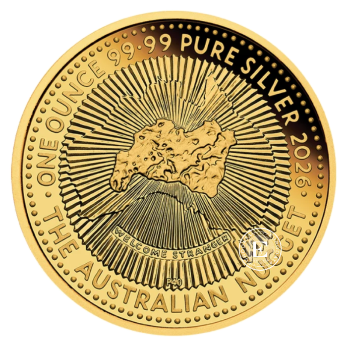 1 oz (31.10 g) sidabrinė PROOF moneta kortelėje  Australlijos grynuolio 40-metis - ANDA,  Australija 2026 (paauksuota)